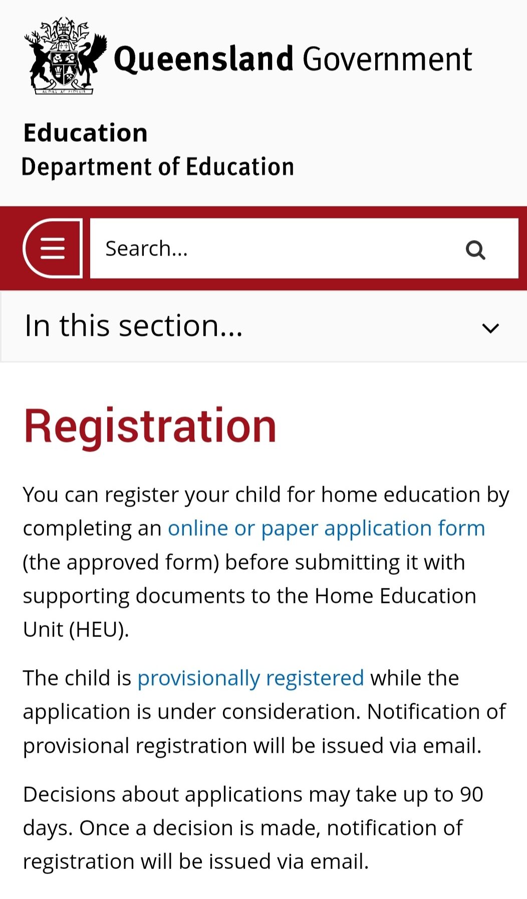 Queensland home education