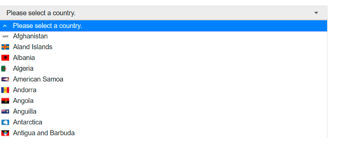 Geography Dropdown menu